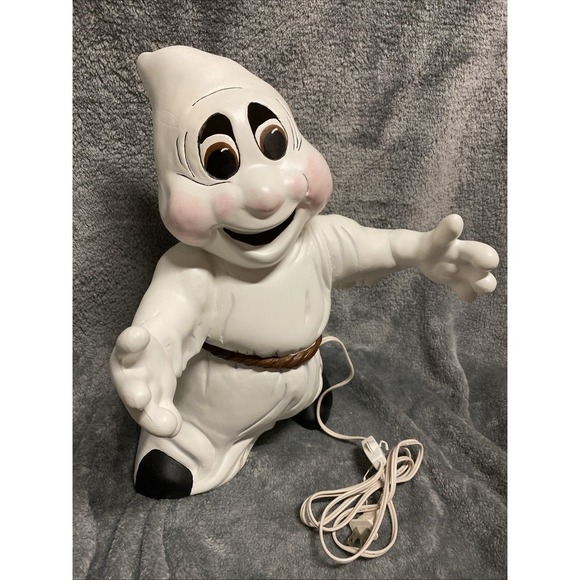 Halloween Ghost Happy Light Up Figurine Vintage, hand painted - Picture 3 of 13